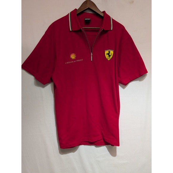 Vintage 99 Ferrari men's‎ polo shirt L Formula 1 Grand Prix Red Melbourne Aus - Picture 1 of 10